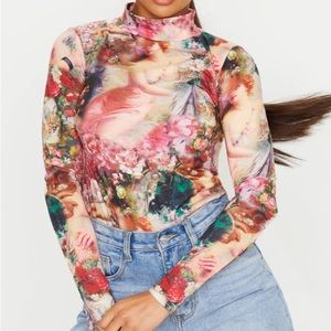 Renaissance Printed High Neck Long Sleeve